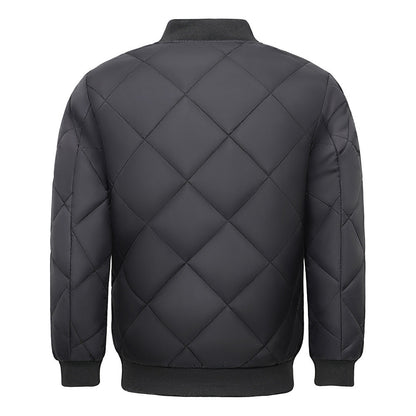 Men's Diamond Quilted Flight Jacket | Winter Warm Padded Varsity Coat