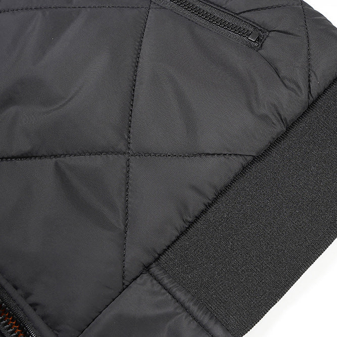 Men's Diamond Quilted Flight Jacket | Winter Warm Padded Varsity Coat