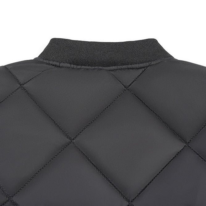 Men's Diamond Quilted Flight Jacket | Winter Warm Padded Varsity Coat